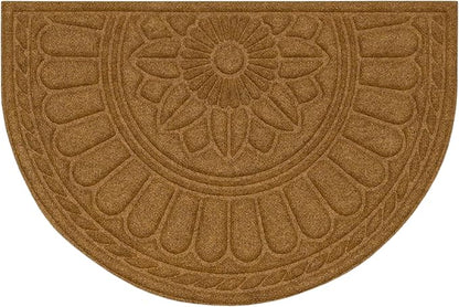 Mohawk Home Entryway Door Mat 2' X 3' All Weather Outdoor Non Slip Recycled Rubber Doormat, Rope Impressions Light Brown