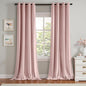 MIULEE Velvet Curtains Baby Pink Elegant Grommet Thermal Insulated Soundproof Room Darkening Curtains/Drapes for Classical Living Room Bedroom Decor 52 x 84 Inch Set of 2