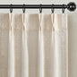 Pinch Pleated Look Light Filtering Curtains 84 Inch Length, 2 Panels Linen Textured Boho Neutral Drapes for Living Room Bedroom Farmhouse Vintage Rustic Window Curtains with Hooks
