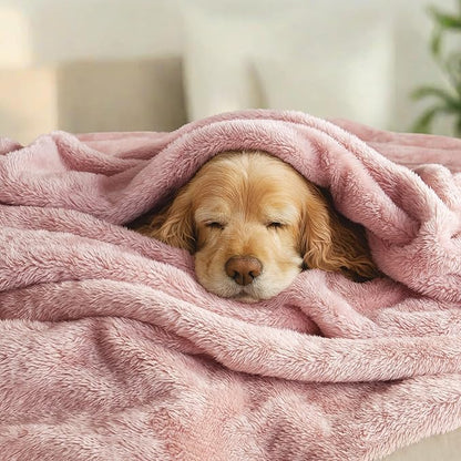 Exclusivo Mezcla Plush Fuzzy Fleece Bed Blanket Twin Size, Super Soft, Fluffy and Warm Blankets for Couch, Bed, All Season (Dusty Pink, 90x66 inches)