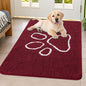 Smiry Dog Door Mat for Muddy Paws, Absorbent Dirt Trapper Non Slip Quick Dry Washable Chenille Mat for Mud Dogs, Entry Rug for Indoor and Outdoor (40x32 Inches, Burgundy and White)