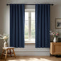 Deconovo Blackout Curtains, Thermal Insulated, W38 x L63 2 Panels, Back Tab, Machine Washable, Room-Darkening Drapes for Bedroom/Living Room Navy Blue