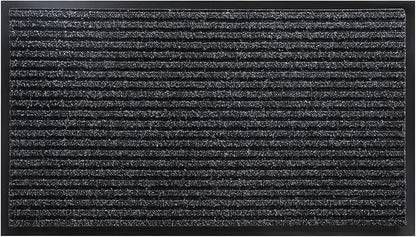 Yimobra Front Door Mat Outdoor Indoor Entrance, 100% Waterproof All-Season All Weather Doormat, Welcome Matt Outside Entry, Non Slip, Low Profile, Heavy Duty Patio Porch Floor Mats,47 x 24,Black Grey