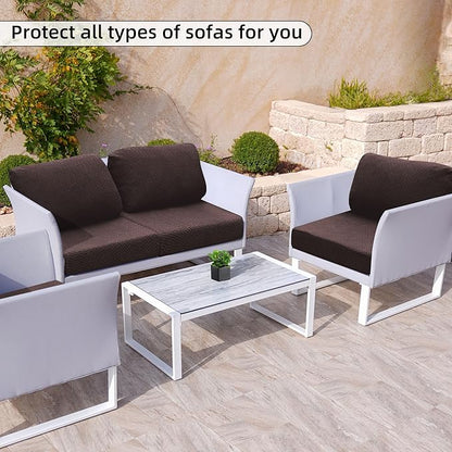 Outdoor Cushion Covers Set,8PCS Patio Furniture Couch Seat Slipcovers, Replacement for Sofa Sectional Chair(Cover，Only)