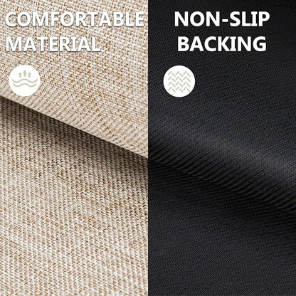 LEKEEPGO Ultra Thin Indoor Door Mat 36"x59", Low-Profile Door Mat Indoor Entrance, Non Slip Rubber Backing Inside Doormat Washable Welcome Front Entryway Dirt Trapper Entry Mat, Khaki