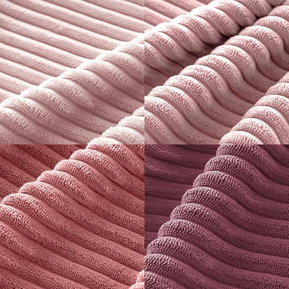 MIULEE Pack of 4 Purple Pink Valentines Corduroy Decorative Throw Pillow Covers 18x18 Inch Soft Boho Striped Pillow Covers Modern Farmhouse Spring Home Decor for Sofa Living Room Couch Bed