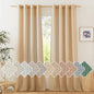 NICETOWN Linen Burlap Curtains 108" Long for Windows, Grommet Top Privacy Added Privacy with Light Filtering Linen Blend Window Treatments for Bedroom/Living Room, W55 x L108, Set of 2