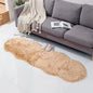 linmopm Faux Fur Rug Sheepskin Shag Fluffy Fuzzy Beige 2x6 ft Runner Rugs for Bedroom Bedside Bed Floor Living Room Plush High-Density Cushion Carpet Super Sofa Cover