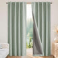 Joydeco Blackout Curtains for Bedroom - 120 Inch Long 100% Light Blocking 2 Panels Sage Green Drapes, Thermal Insulated Room Darkening Curtains, Linen Textured for Living Room, Rod Pocket & Back Tabs