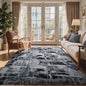 4x6 Ft Shag Rugs for Bedroom Living Room, Tie-Dyed Ultra Soft Fluffy Furry Area Rugs for Indoor Floor, Aesthetic Carpet for Kids Home Decor (Blue)