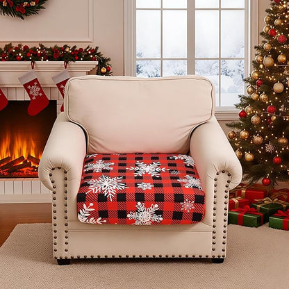 Smiry Printed Couch Cushion Covers, Stretch Soft Couch Covers for Sofa, Washable Non-Slip Sofa Slipcover Furniture Protector for Indoor and Outdoor (1 Pack, Burgundy)