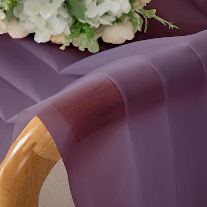 OWENIE Sheer Curtains 72 Inches Long 2 Panels Set, Transparent Light Filtering Plum Sheer Curtain Rod Pocket Clear Drapes for Living Room Bedroom Window Sliding Glass Door, Each 42 x 72 Inch, Plum