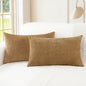 CaliTime Throw Pillow Covers Decorative 16 X 26 Inches Pack of 2 Cozy Chenille Cushion Cases for Couch Sofa Bed Living Room Home Apricot Brown