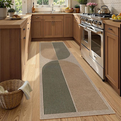 Lahome Enfys Modern Rainbow Easy Jute Rug, 2x8 Hallway Runner Washable Rugs for Entryway Farmhouse Kitchen Rug, Non Slip Indoor Outdoor Carpet Contemporary Throw Door Mat for Bedroom Porch