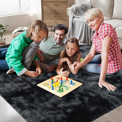 10X14 Large Area Rugs for Living Room Bedroom,Big Shag Rug for Bedroom Dorm,Soft Fluffy Indoor Carpet Nursery Rugs for Kids Girls Room Home Decor(Mottling Black, 10X14 Feet)