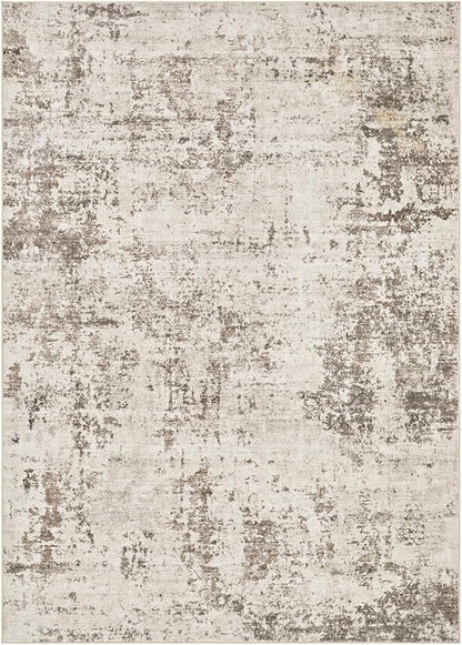 9x12 Area Rug Living Room Rugs - Washable Neutral Modern Abstract Soft Thin Large Rug Indoor Floor No Slip Rug Carpet for Bedroom Under Dining Table Home Office Decor - Dark Brown