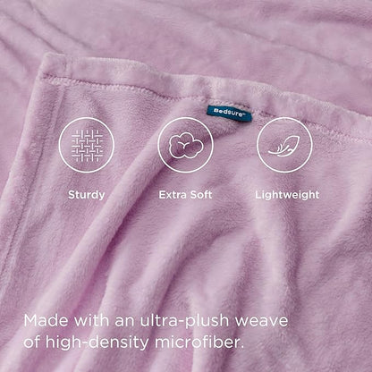Bedsure GentleSoft Bedding Fleece Blanket for Girls and Boys - Soft Cozy Cute Small Throw Blankets for Travel, 43x55 Inches, Lilac