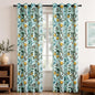 Topfinel Green Floral Curtains 84 Inches Long Vintage French Country Grommet Botanical Hummingbird Woodland Jungle Victorian Patterned Mint Green Lemon Drapes for Bedroom Dining Living Room