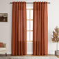 Terracotta Linen Blend Drapes 84 Inch Length 2 Panels Set Back Tab Rod Pocket Light Filtering Semi Sheer Textured Brick Burnt Orange Curtains Boho Farmhouse Decor Curtains for Living Room 40x84