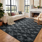 6x9 Ft Large Shag Rugs for Bedroom Living Room for Men Boys, Tie Dyed Ultra Soft Fluffy Furry Area Rug for Indoor Floor, Aesthetic Carpet for Home Decor (Black Grey)