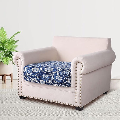 hyha Printed Couch Cushion Covers, Floral Sofa Covers Washable for Cushion Couch, Stretch Pattern Outdoor Cushion Covers for Patio Furniture with Elastic Bottom(Small, Baroque)