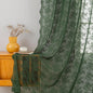 YJ YANJUN Vintage Lace Curtains 84 Inches Long- Country Olive Green Boho Sheer Curtains for Living Room Bedroom Scalloped Light Filtering Christmas Décor 2 Panels Set W52 X L84 Dark Forest
