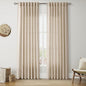 Nanspring Grey Flax Linen Curtains 84 Inch Length 2 Panels Set for Living Room Luxury Light Filtering Mordern Boho Curtain Back Tab and Rod Pocket Privacy Sheer Drapes for Bedroom Office 52x84