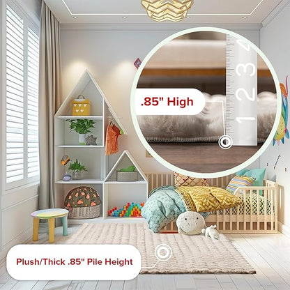 nuLOOM 2' x 8' Cozy Plush SuperiorWash Area Rug, Machine Washable, Non-Slip, Soft Fluffy Shag Carpet for Living Room Bedroom Kids Room Nursery Home Decor, Jeni Beige