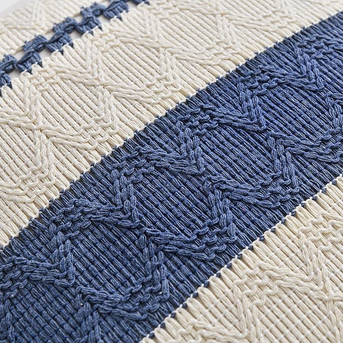 Fancy Homi Set of 1 Dusty Blue Vintage Long Lumbar Decorative Throw Pillow Covers 14x24 Inch for Couch Bed Chair Bedroom, Rustic Retro Square Cushion Case, Modern Farmhouse Boho Living Room Decor