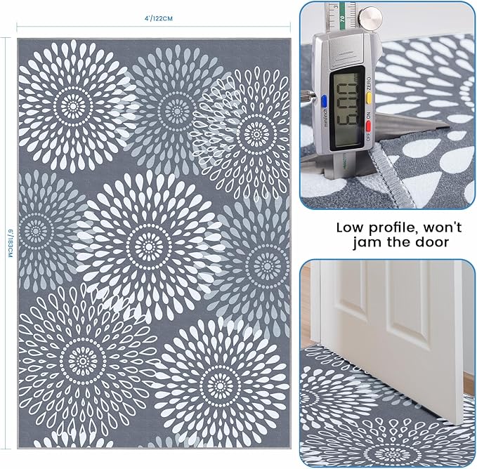 StepRite Runner Rug 3 x 5 ft, Washable Rugs, Hallway Runner Rugs, Kitchen Runner Rug Non Slip, Soft Runner with Rubber Backing for Kitchen, Hallway, Laundry, Bedroom, Living Room