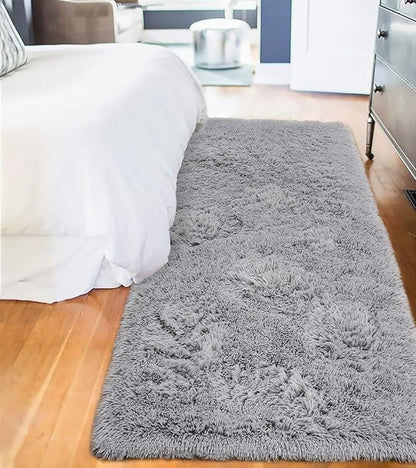 LOCHAS Ultra Soft Indoor Modern Area Rugs Fluffy Living Room Carpets for Children Bedroom Home Decor Nursery Rug 2x8 Feet, Gray