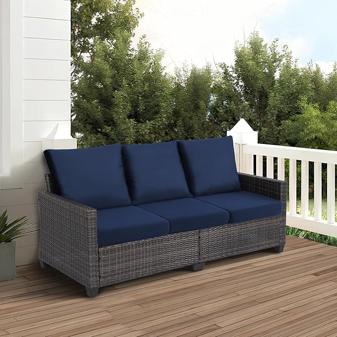 Water Resistant Sofa Cushion Slipcovers, RV Seat Cushion Covers High Stretch Furniture Protector, Washable Covering Coats for Camper (Chair Cushion, Navy)