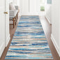 Lansny Modern Abstract Runner Rug 3x8, Blue Washable Kitchen Runner Non-Slip Soft Hallway Rug Runner Thin Print Faux Wool Carpet for Entryway Bedroom Laundry Room Indoor Home Office Decor