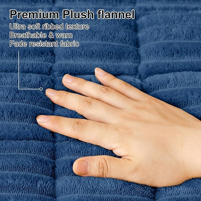 Smiry Couch Cover for Dogs Washable, Non Slip Fuzzy Pet Couch Covers for 3 Cushion Sofa Pet Friendly, Thick Soft Sofa Slipcovers Cushion Protector (Navy Blue, 27.6" x 59")