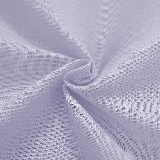 Lavender Back Tab Linen Curtains 102 Inches Length for Bedroom Living Room Semi Sheer Privacy Light Filtering Drapes Farmhouse Boho Texture Window Treatment Sets Violet Purple 52ﾗ102