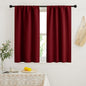 RYB HOME Blackout French Door Window Curtain Covering, Rod Pocket Thermal Insulated Privacy Non See Through Drapes for Bathroom Window, Width 29 by Length 45, Burgundy Red, 2 Panels