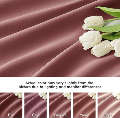 MIULEE Dusty Rose Back Tab Blackout Curtains 108 Inch Long 2 Panels Set for Bedroom, Rod Pocket/Pinch Pleat Extra Long Thermal Insulated Living Room Darkening Pleated Light Blocking Drapes