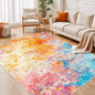 Rugflix 5x7 Area Rugs for Living Room, Washable Large Multicolor Rug Stain-Resistant Low Pile, Modern Carpet for Dining Room Home Office Kid Room Nursery Bedroom, Colorful Rainbow
