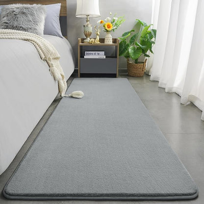 Amearea Modern Soft Hallway Runner Rug, 3x10 Feet Washable Long Runner Rugs for Hallway, Grey Fluffy Bedroom Bedside Rugs, Non Slip Memory Foam Rug Carpet for Entrance Kitchen Living Room Home Decor