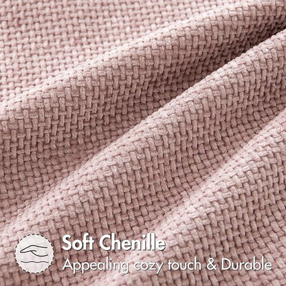MIULEE Pack of 2 Valentines Day Couch Throw Pillow Covers 18x18 Inch Pink Modern Boho Decorative Pillow Covers Soft Cute Chenille Farmhouse Cushion Covers for Home Decor Bed Sofa Living Room