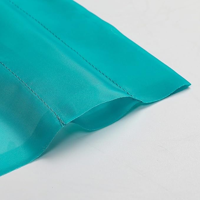 OVZME Turquoise Sheer Curtains 2 Panel Sets 84" Inch Length - Transparent Light Weight Soft Window Panels for Study Room/Living Room/Bedroom, Per Panel W42 X L84 inches, 1 Pair