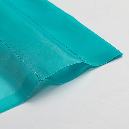 OVZME Turquoise Sheer Curtains 2 Panel Sets 84" Inch Length - Transparent Light Weight Soft Window Panels for Study Room/Living Room/Bedroom, Per Panel W42 X L84 inches, 1 Pair