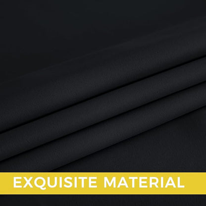 NICETOWN Room Darkening Draperies Curtains Panels, 2 Panels Black W52 x L102