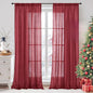 BGment Burgundy Curtains for Living Room 84 Inches Long 2 Panels Set, Linen Window Drapes Semi Sheer Light Filtering with Rod Pocket for Bedroom Dining Decor Lightweight, 52 X 84 Inch