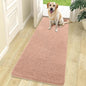 OLANLY Dog Door Mat for Muddy Paws 70x24, Absorbs Moisture and Dirt, Absorbent Non-Slip Washable Doormat, Quick Dry Chenille Mud Mat for Dogs, Entry Indoor Entryway Carpet for Inside Floor, Peach