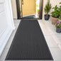 OLANLY Front Door Mat Indoor Outdoor Entrance, Waterproof Heavy Duty Doormat, Fade Resistant, Low Profile, Easy Clean Patio Porch Welcome Floor Mats for Entry, 47x23, Charcoal Grey