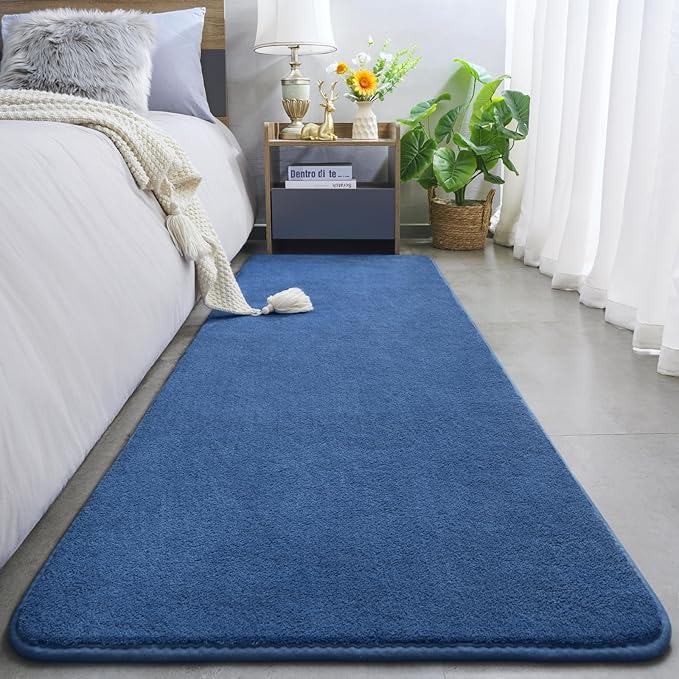 Amearea Modern Soft Hallway Runner Rug, 2x8 Feet Area Rug Runners for Hallways, Washable Runner Rugs, Non Slip Memory Foam Rug Blue Runner Rugs Carpet for Entrance Kitchen Kids Room Decor