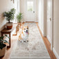 2x8 Washable Hallway Runner Rug - Vintage Kitchen Runners Low Pile Carpet Soft Thin Floor Runner with Rubber Backing for Entryway Living Room Home Decor (Cream/Camel)