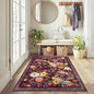 Floral Machine Washable Rug, 3x5 Rug Non Slip Soft Bedroom Rugs for Entryway Dorm, Ultra-Thin Rugs for Bedroom Stain Resistan(3 x 5, Purple Lawn)