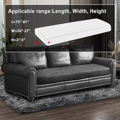 Leather Look Couch Cushion Covers Sofa Seat Slipcovers Sets Couches Furniture Protector for Sectional Armchair Loveseat Pets Kids Stretch Spandex Fabric (1 Cushion XL Sofa, Light Grey)